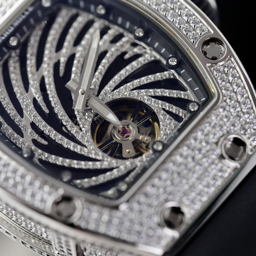Richard Mille Watch RM51-02 Rhinestone Rubber Strap 40mm