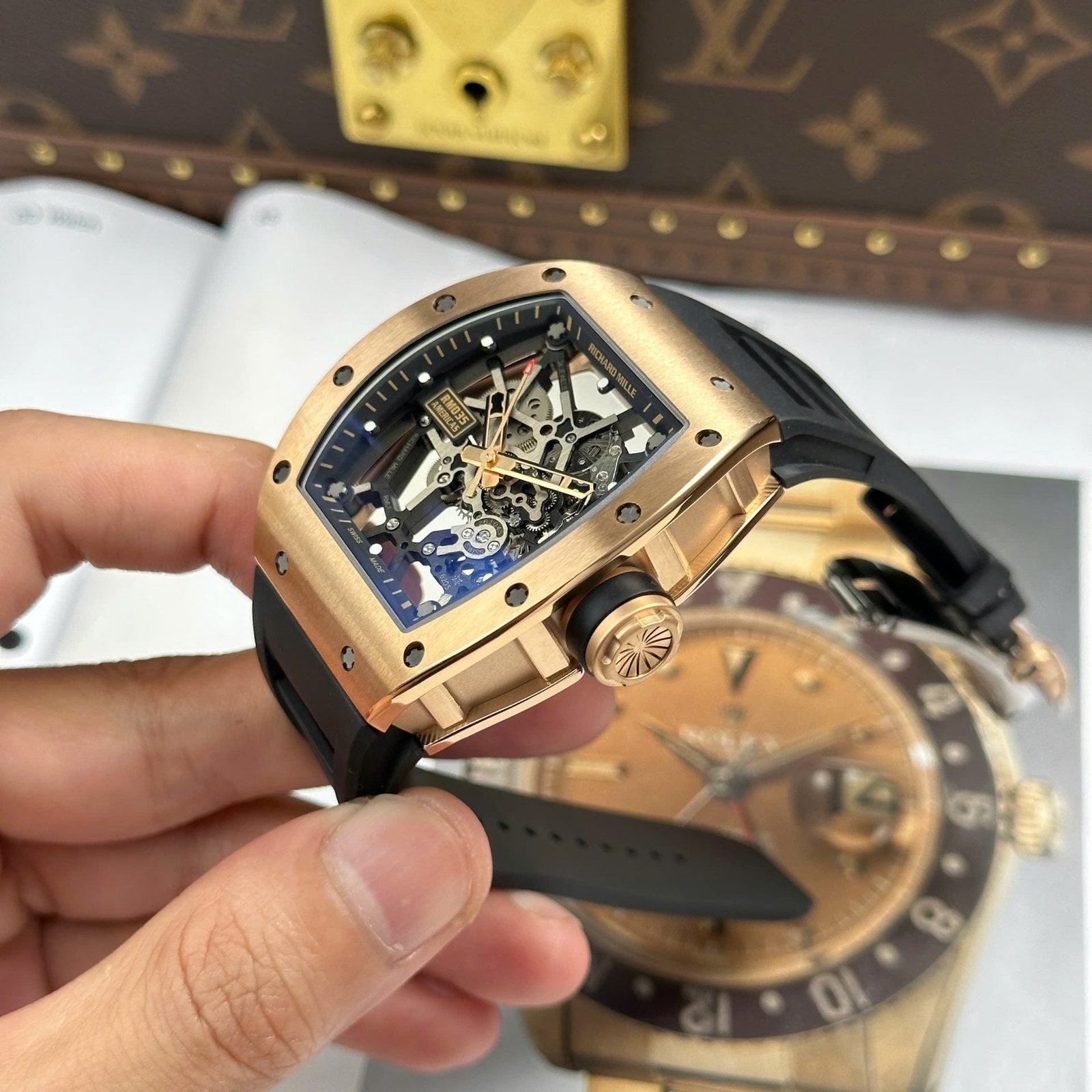 Richard Mille Watch RM035 Americas Toro Rose Gold 40x48mm