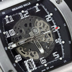 Richard Mille Watch RM010 Black Rubber Strap 40mm