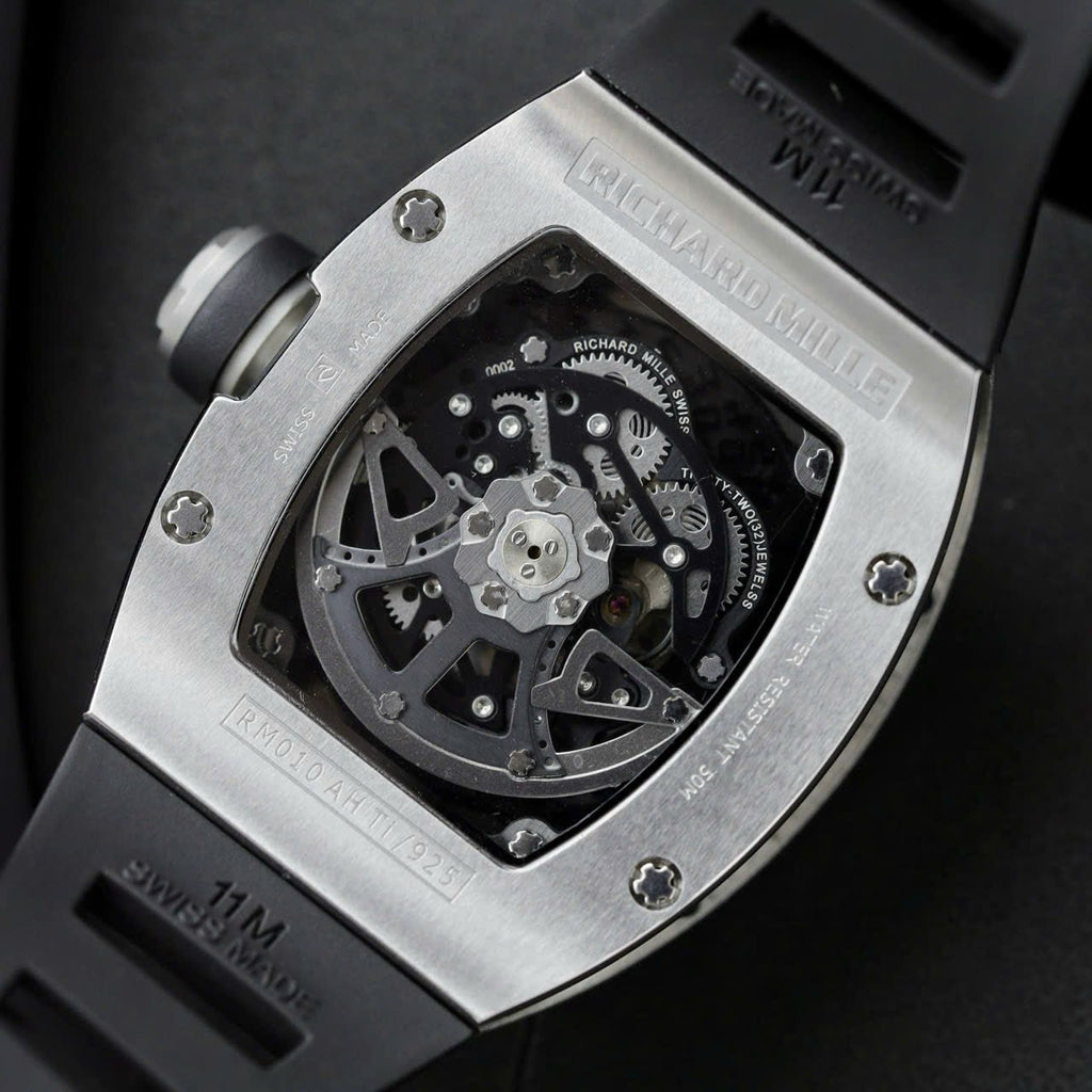 Richard Mille Watch RM010 Black Rubber Strap 40mm