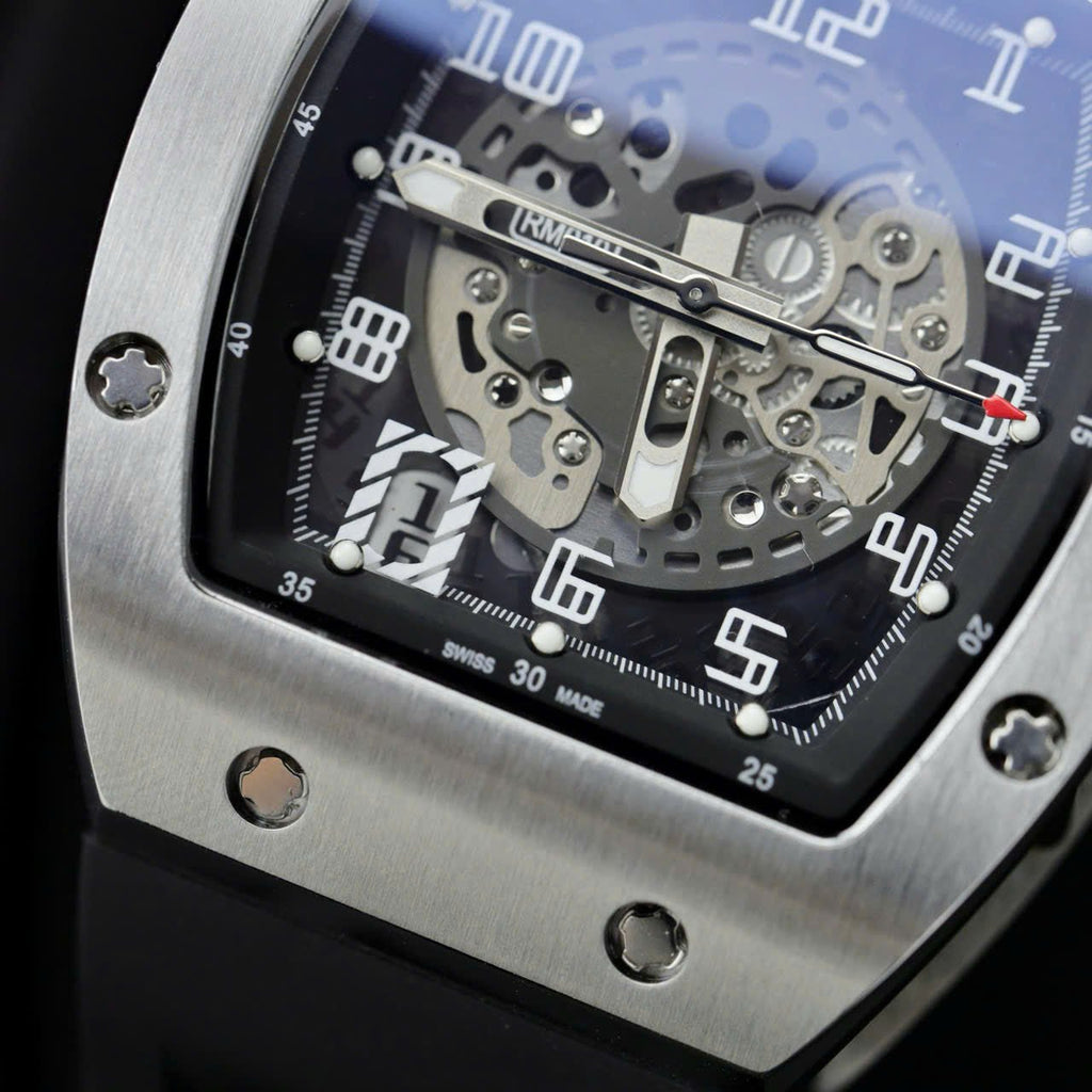 Richard Mille Watch RM010 Black Rubber Strap 40mm