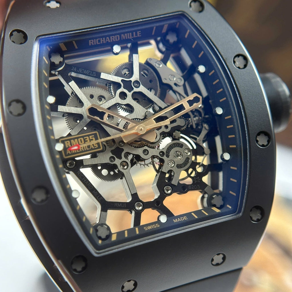 Richard Mille Watch RM035 Americas Toro Black Ceramic Rubber Strap 40x48mm