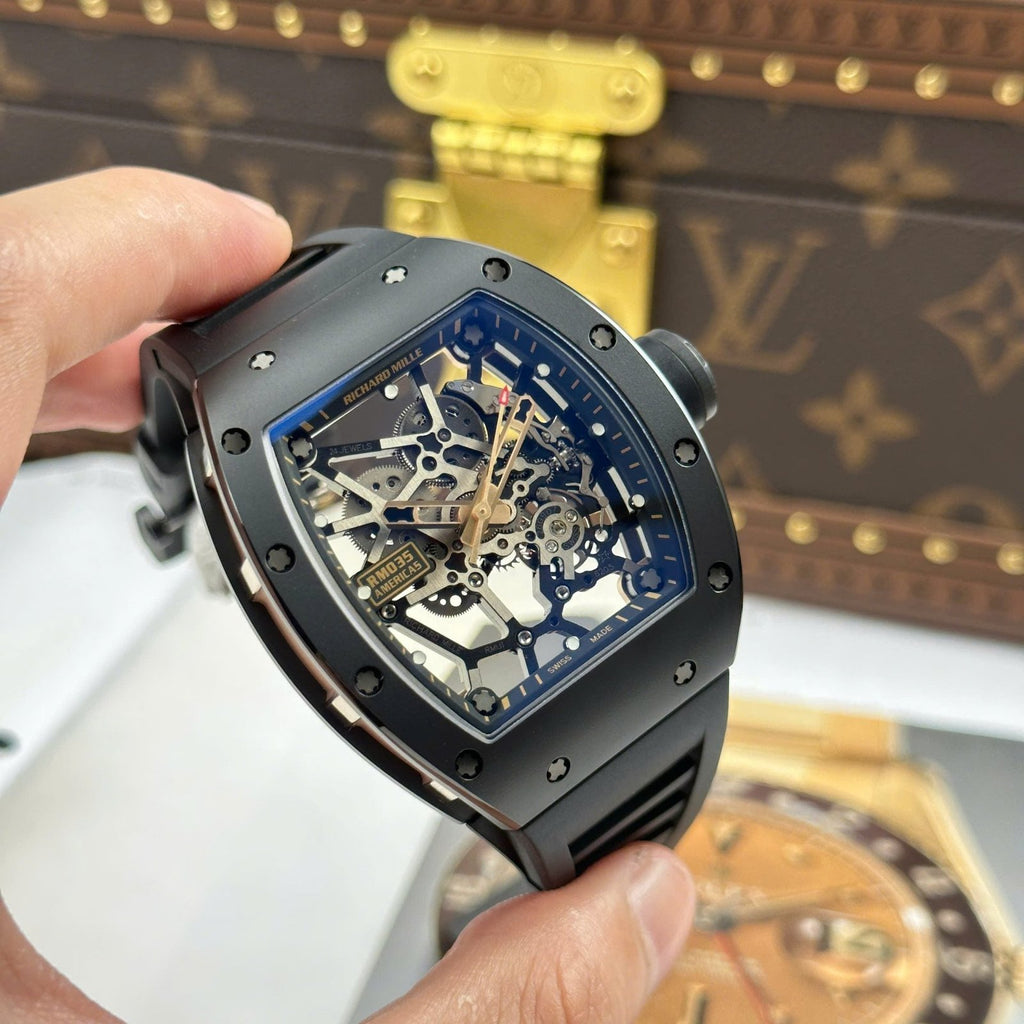 Richard Mille Watch RM035 Americas Toro Black Ceramic Rubber Strap 40x48mm