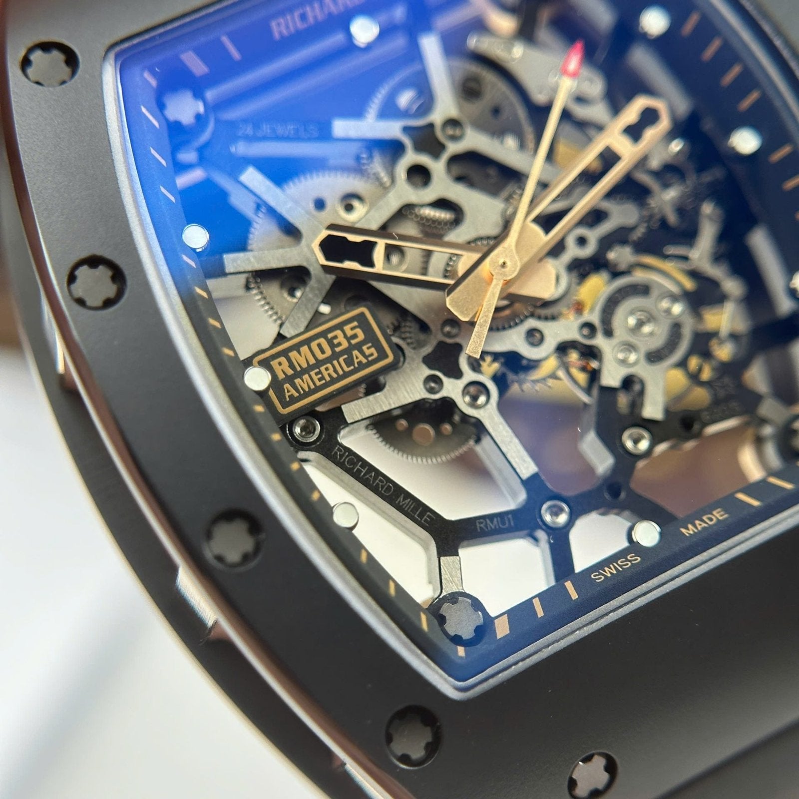 Richard Mille Watch RM035 Americas Toro Black Ceramic Rubber Strap 40x48mm
