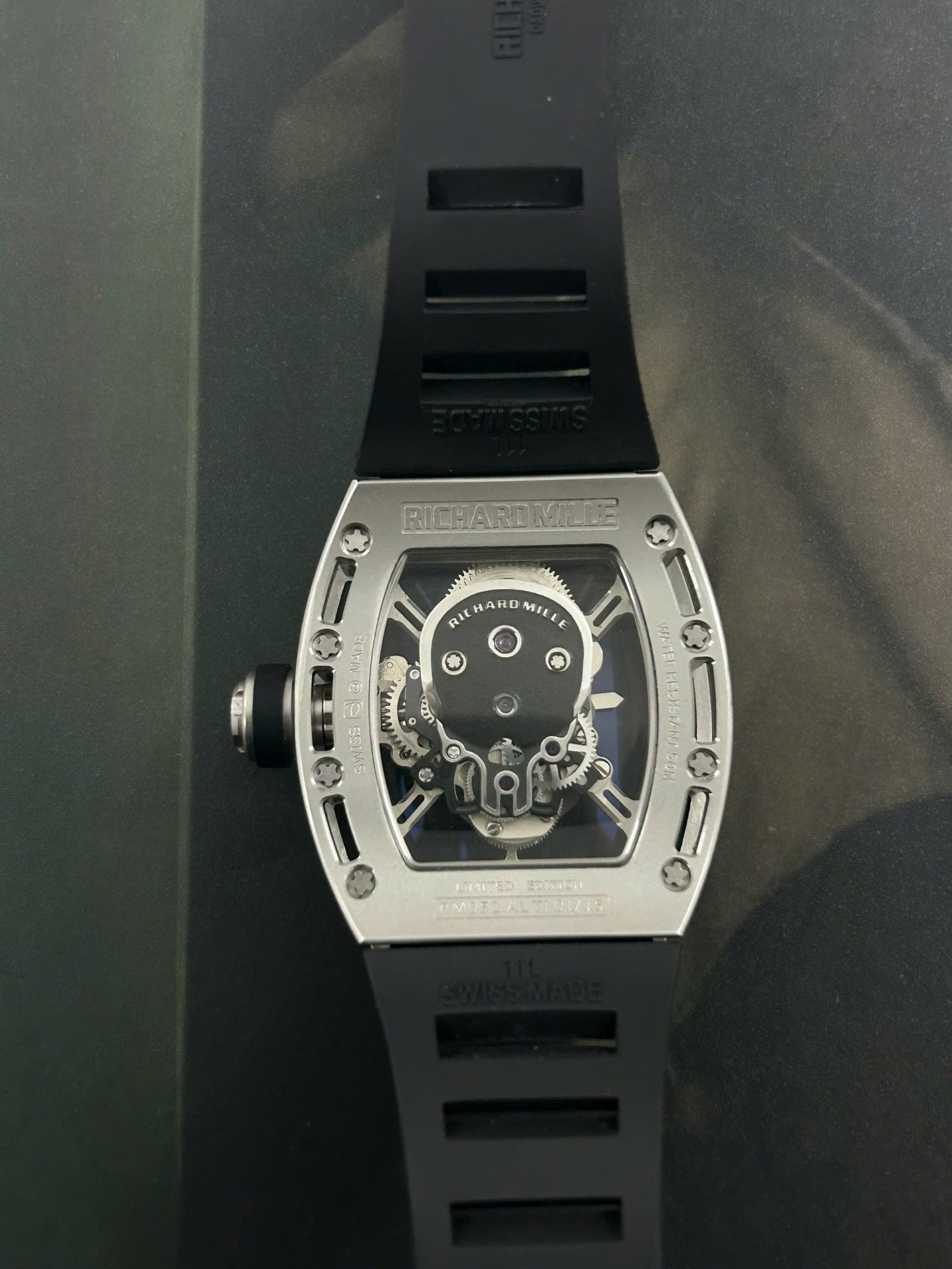 Richard Mille Watch RM052 Flyback Tourbillon Skull Rubber Strap 43mm