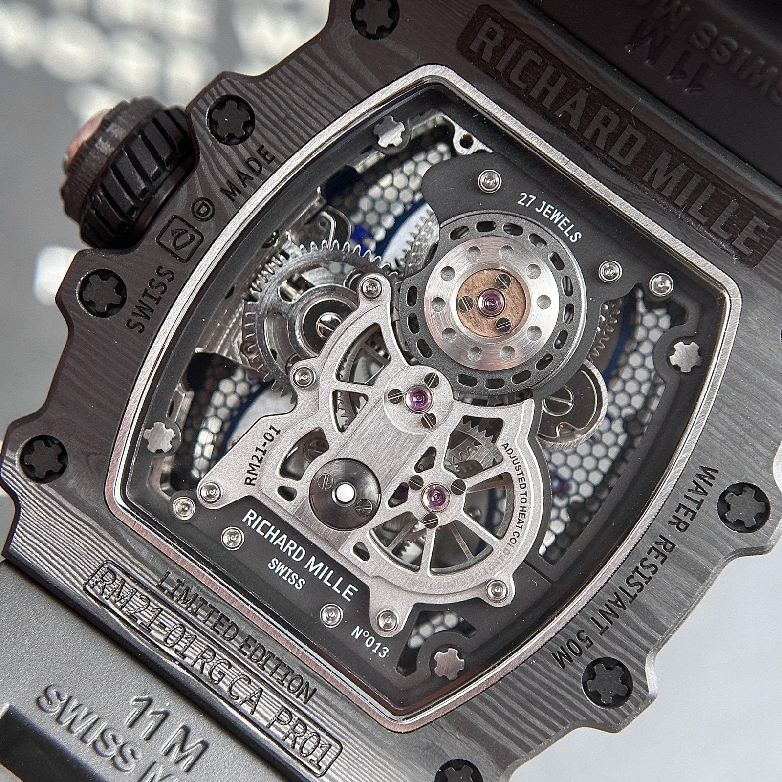Richard Mille Watch RM21-02 Tourbillon Aerodyne Rubber Strap 43mm