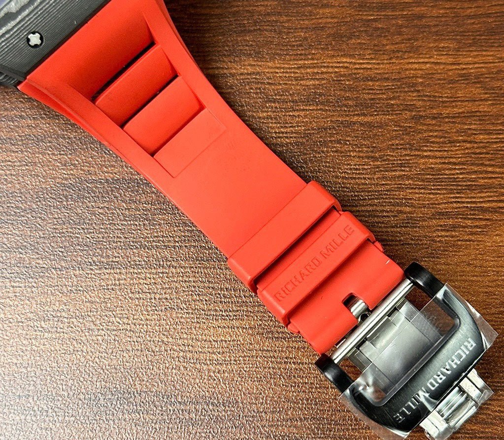 Richard Mille RM35-02 Watch Skeleton Red Rubber Strap 44mm