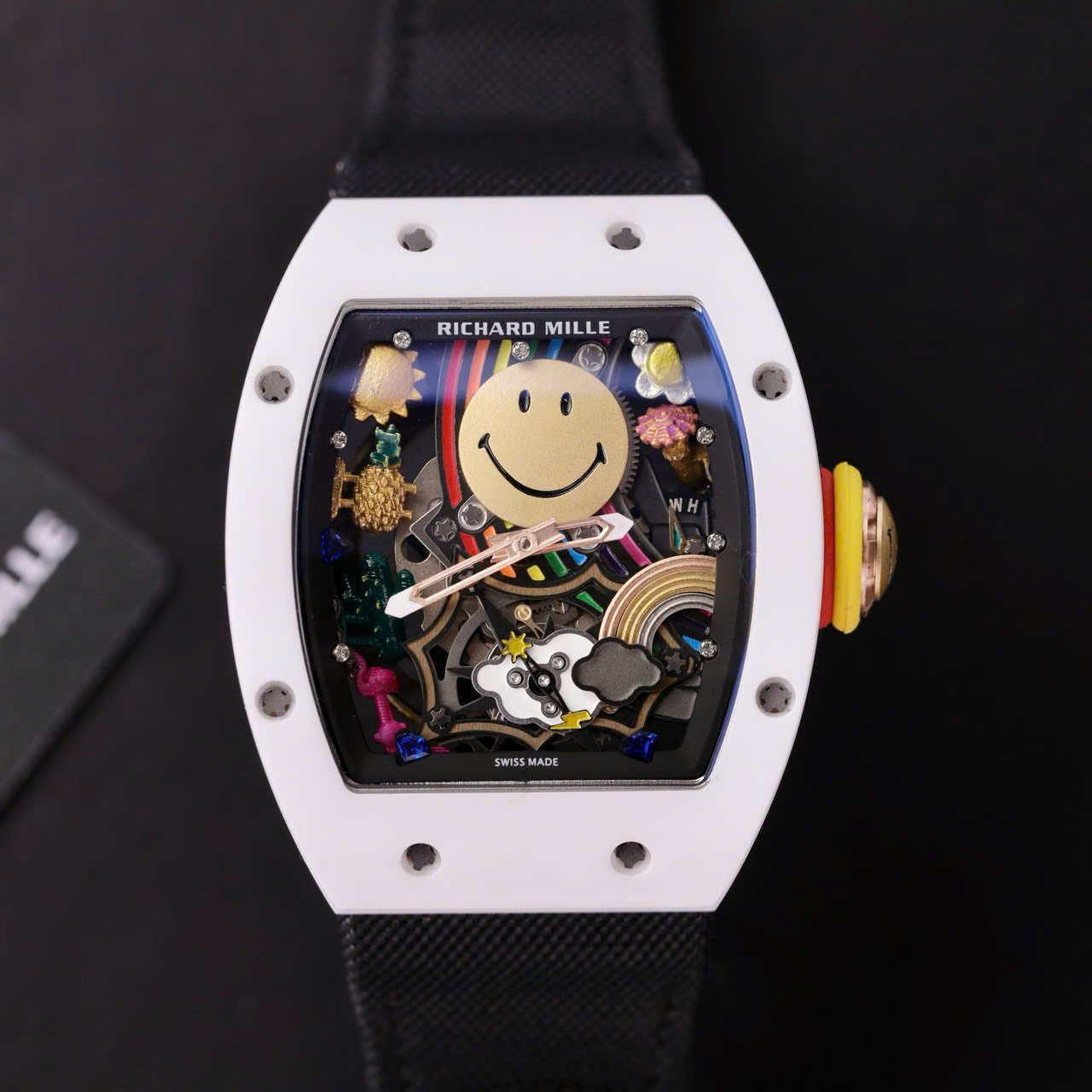 Richard Mille Watch RM88 Smiley Nato Fabic Strap 42mm