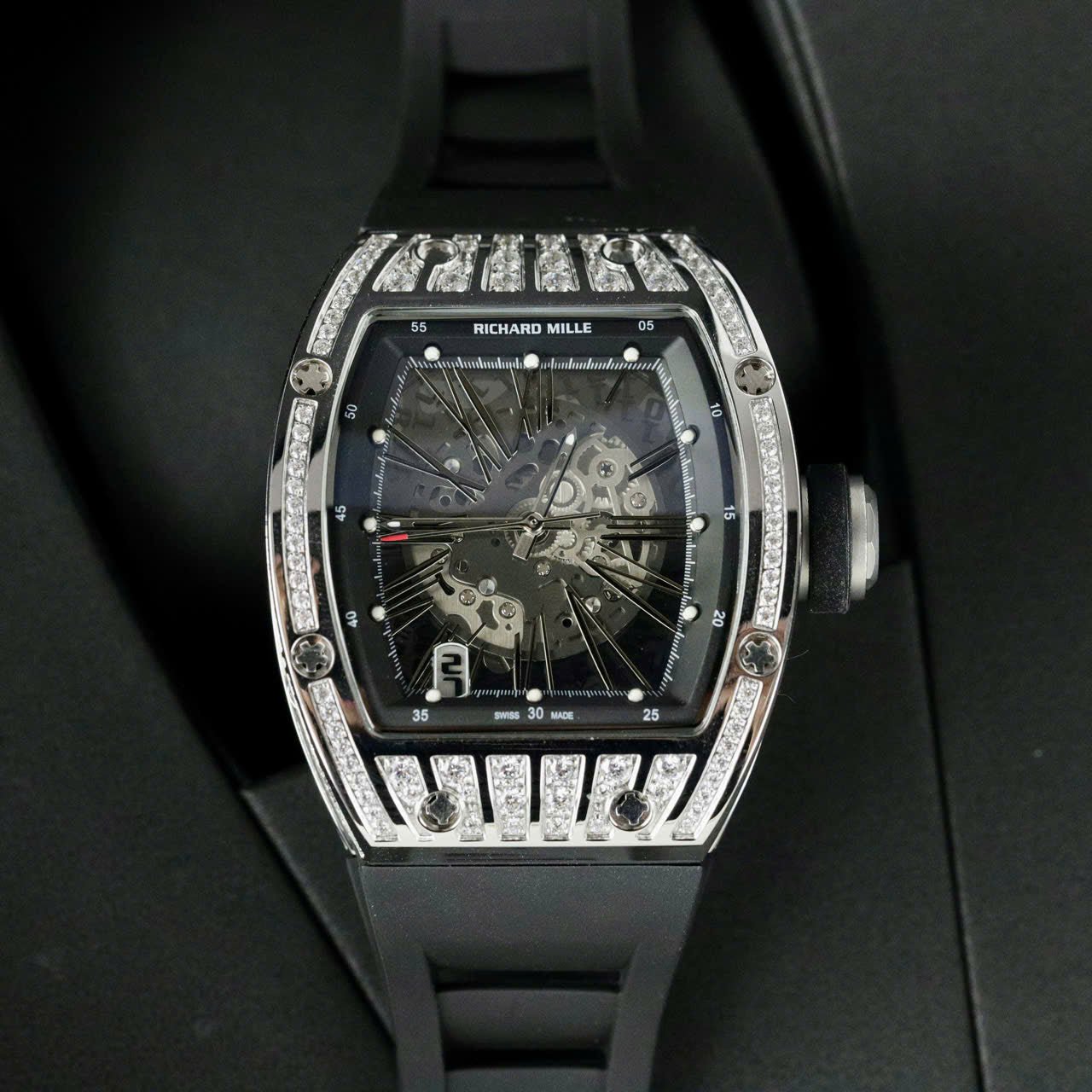 Richard Mille Watch RM010 Men Rubber Strap 40mm