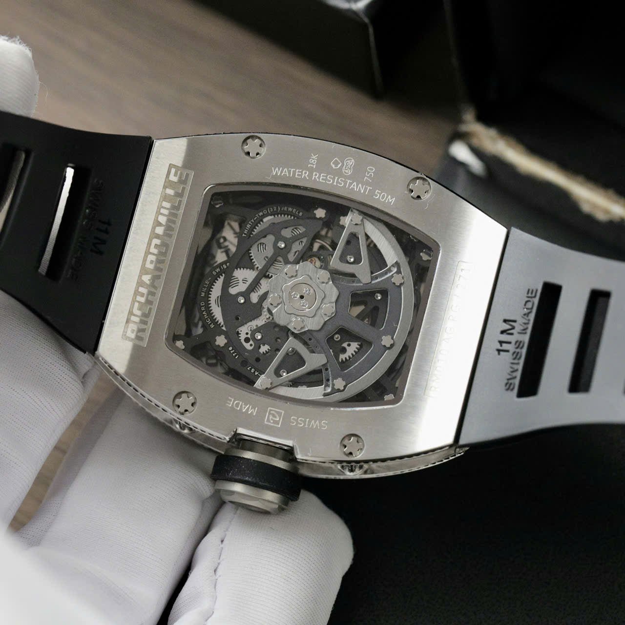 Richard Mille Watch RM010 Men Rubber Strap 40mm
