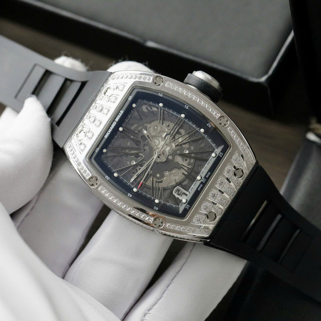 Richard Mille Watch RM010 Men Rubber Strap 40mm