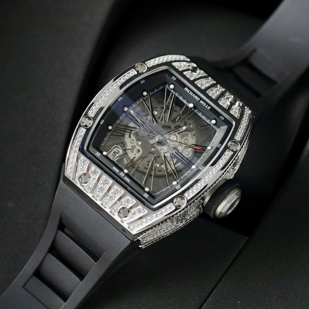 Richard Mille Watch RM010 Men Rubber Strap 40mm