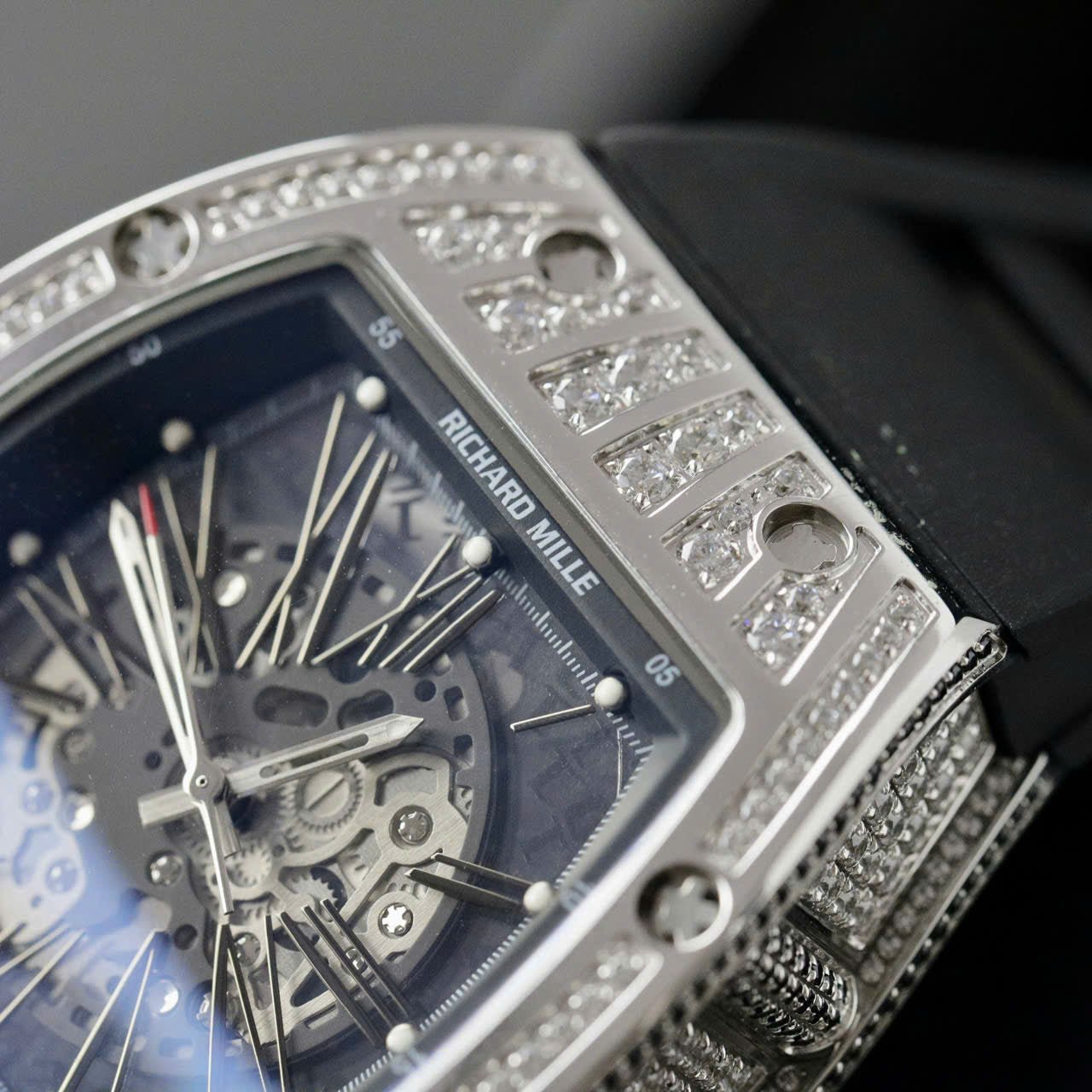 Richard Mille Watch RM010 Men Rubber Strap 40mm
