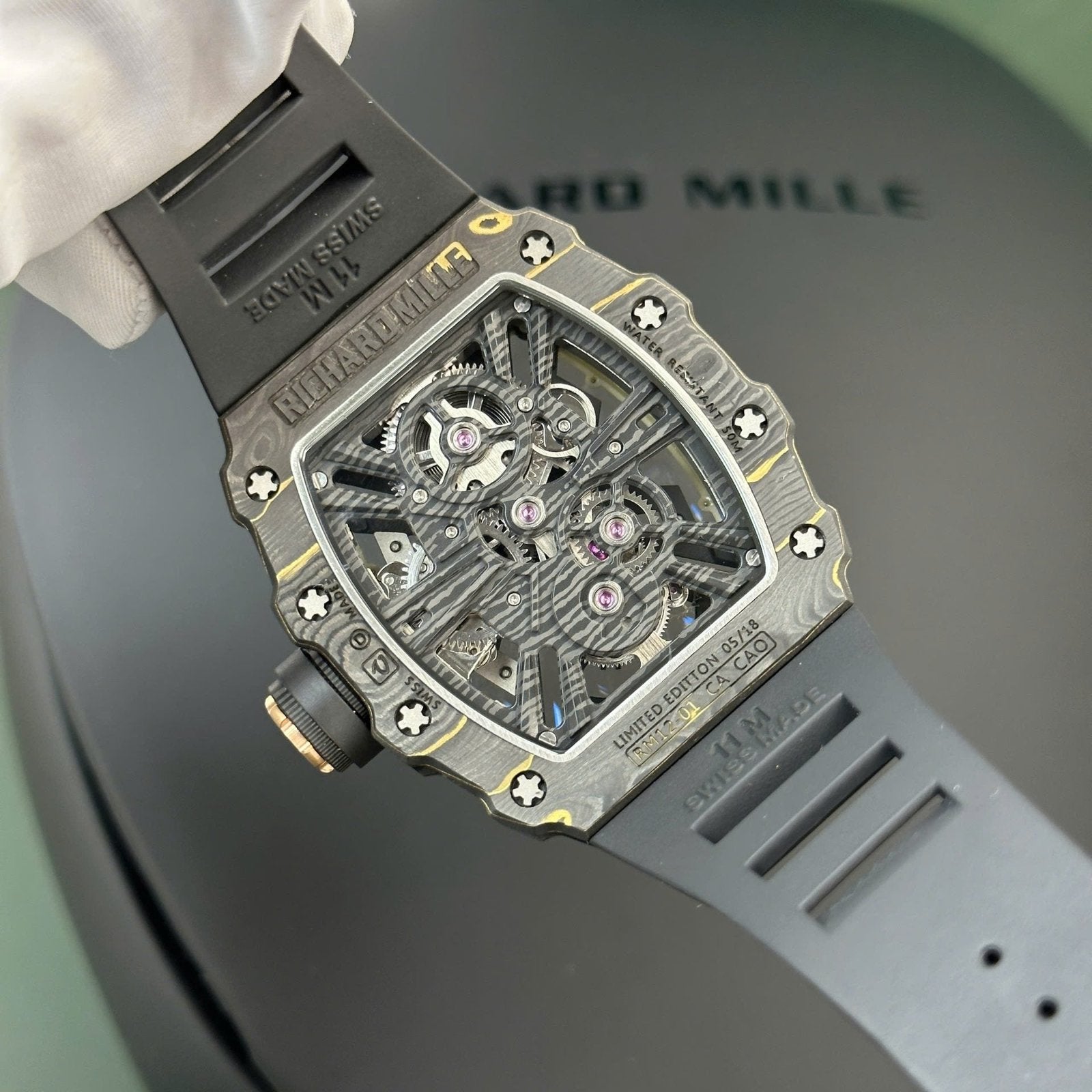 Richard Mille Tourbillon RM12-01  Watch Carbon Super Light 39.3x48mm