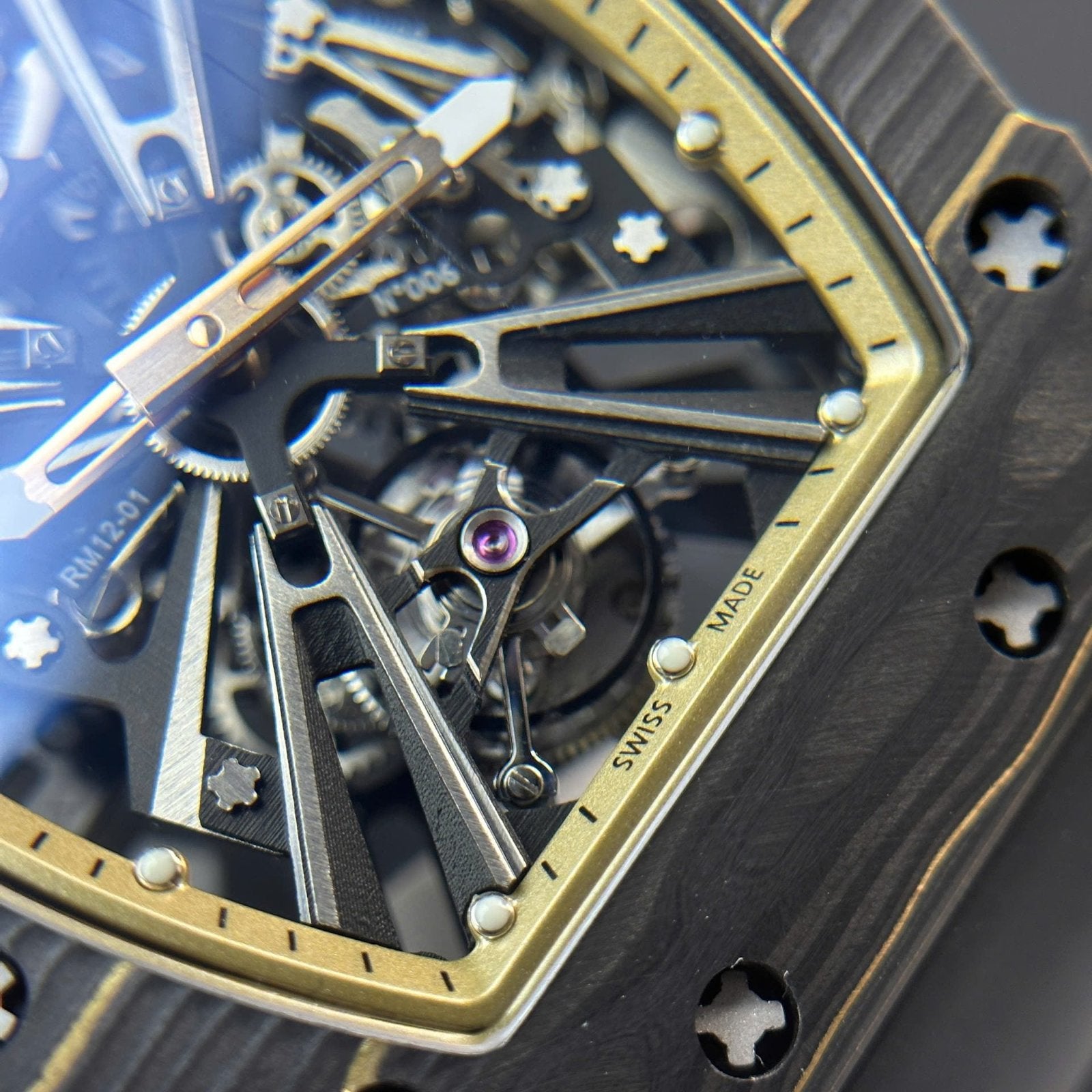Richard Mille Tourbillon RM12-01  Watch Carbon Super Light 39.3x48mm