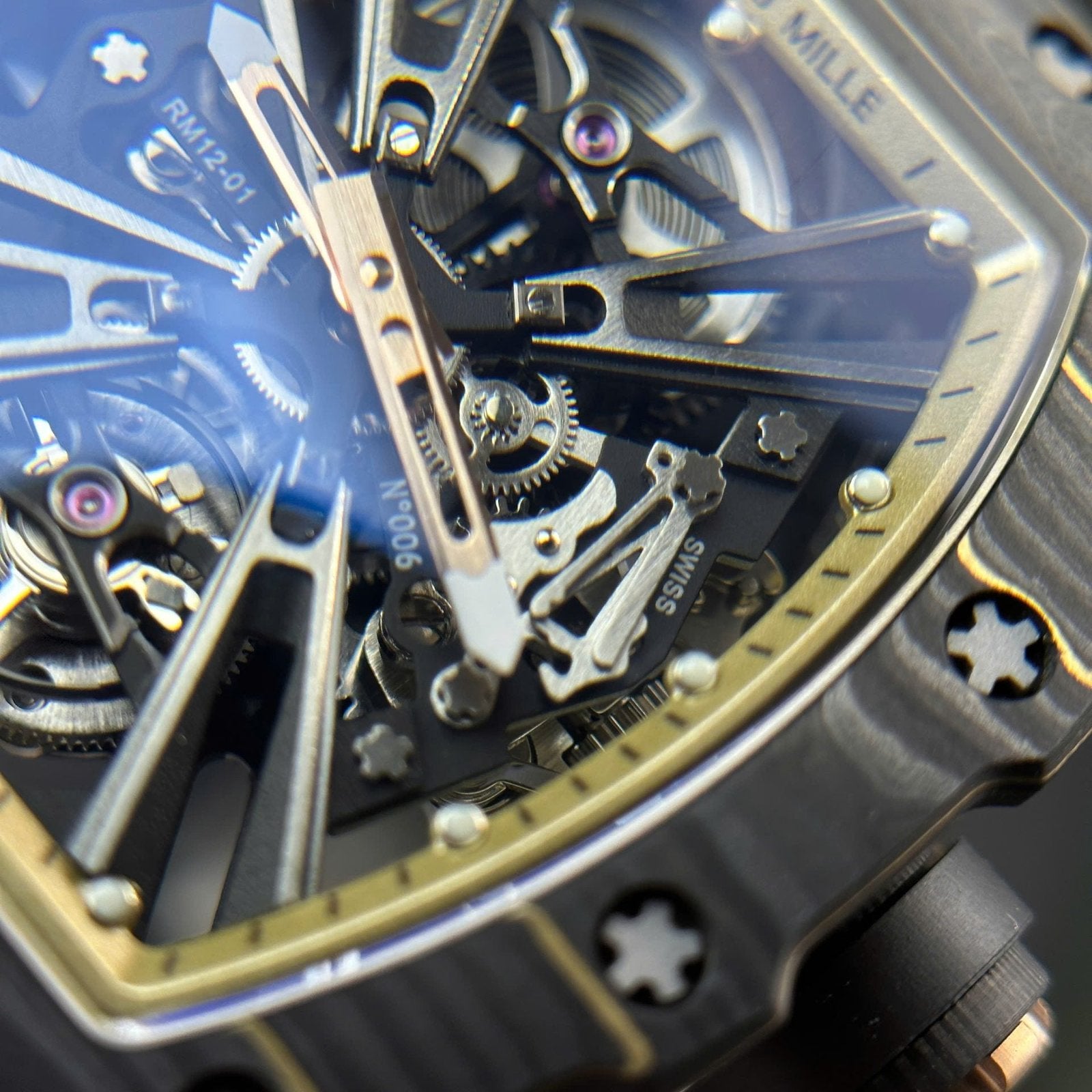 Richard Mille Tourbillon RM12-01  Watch Carbon Super Light 39.3x48mm