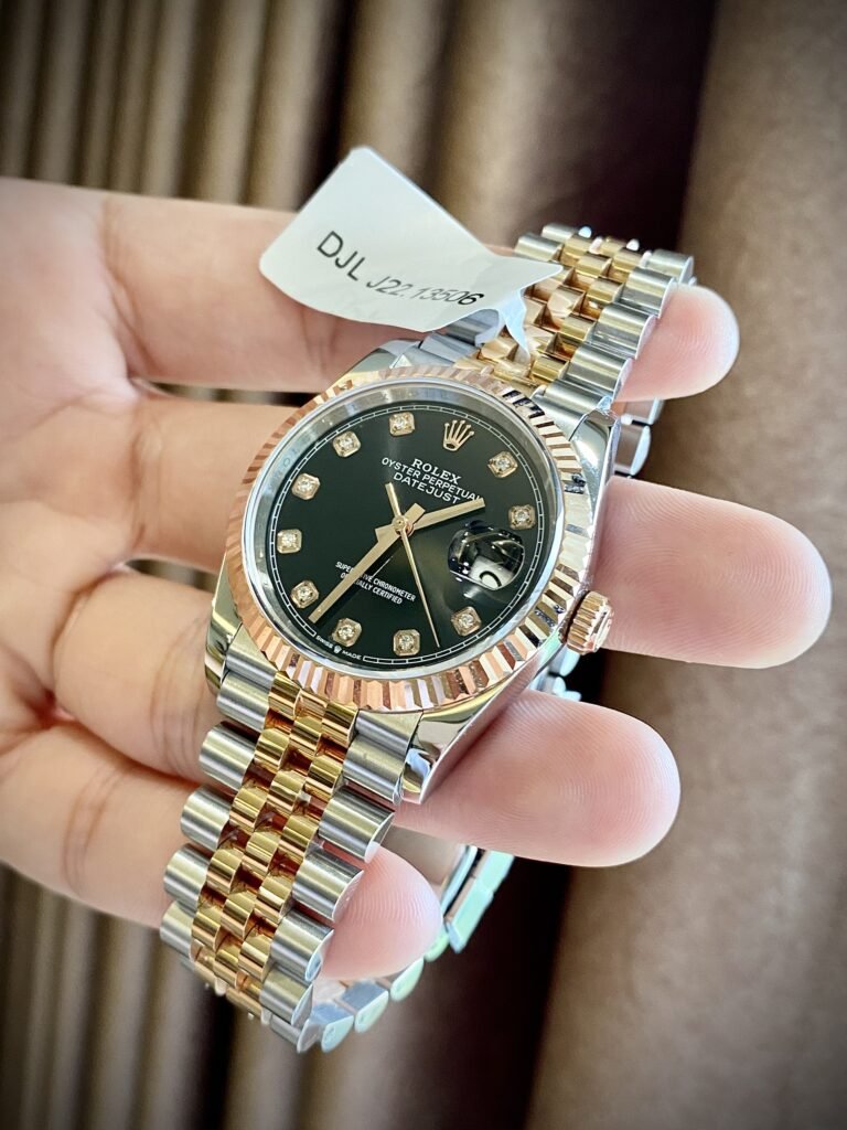Rolex Watch DateJust Black Dial Gold Wrapped 36mm