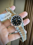 Rolex Watch DateJust Black Dial Gold Wrapped 36mm