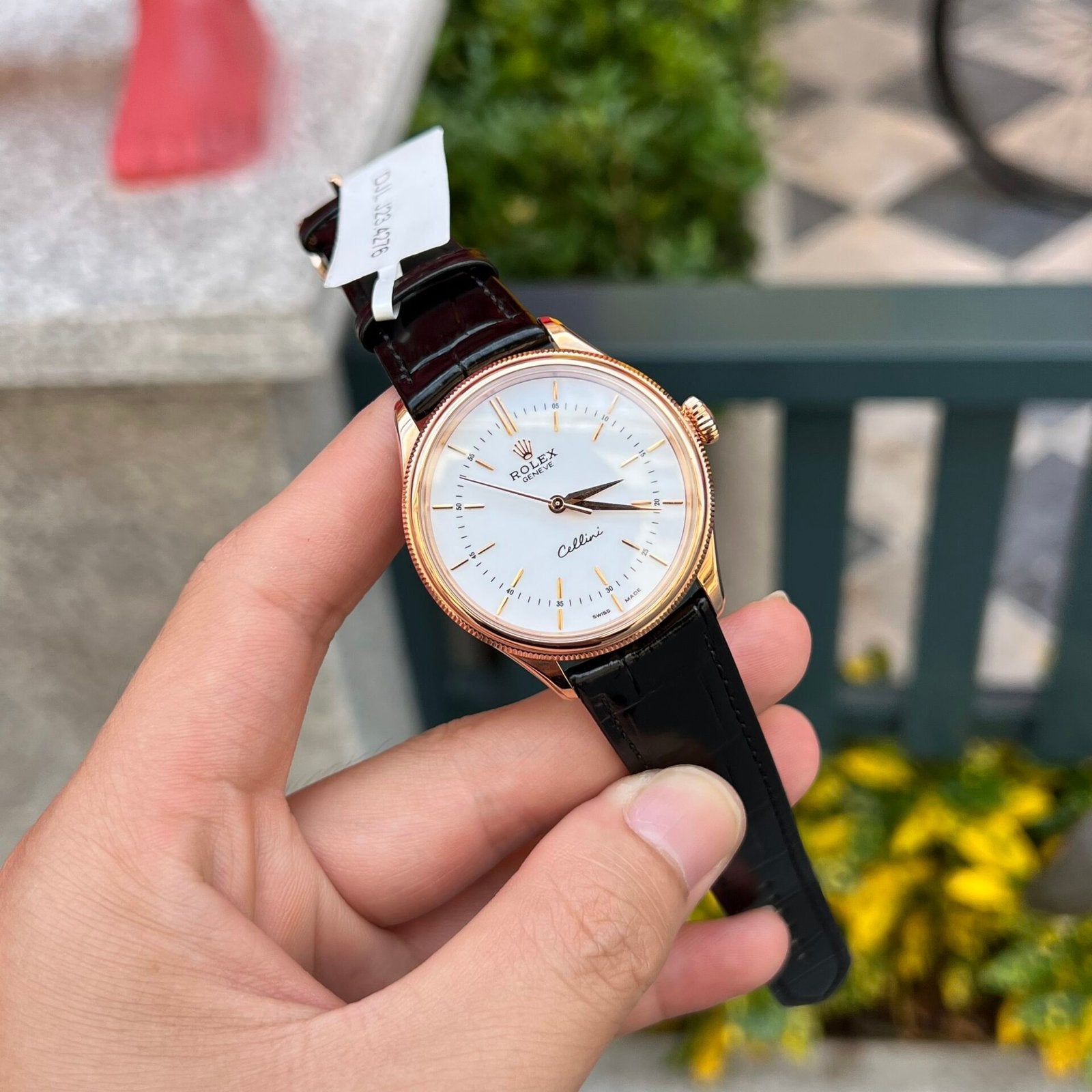 Rolex Cellini 50505 Gold Wrapped Leather Strap Watch 39mm