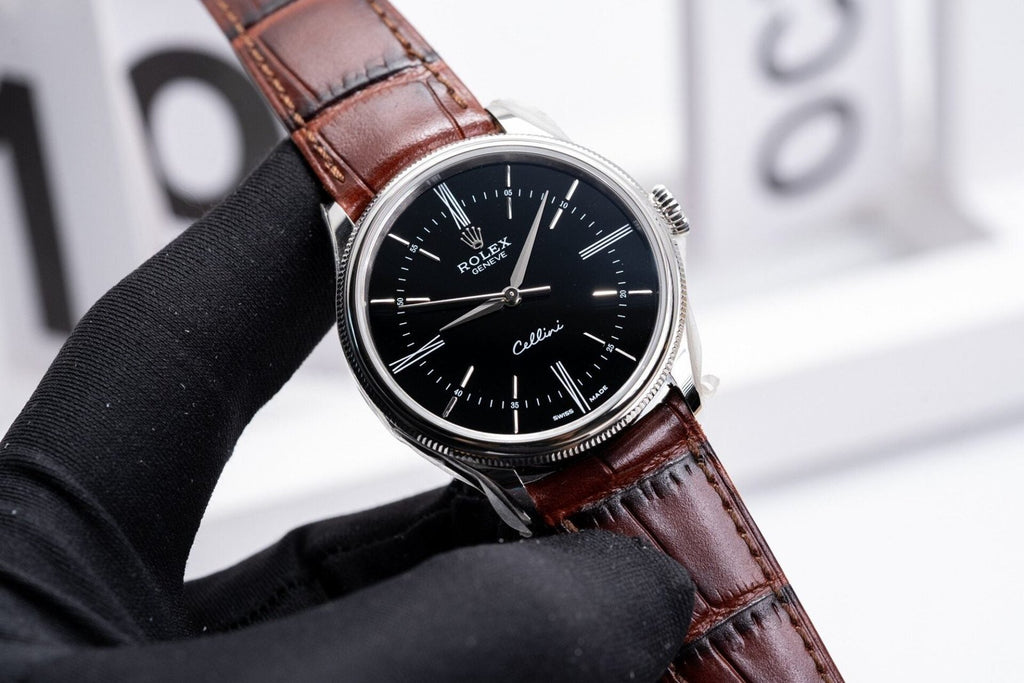 Rolex Cellini 50509 Watch Leather Strap 39mm