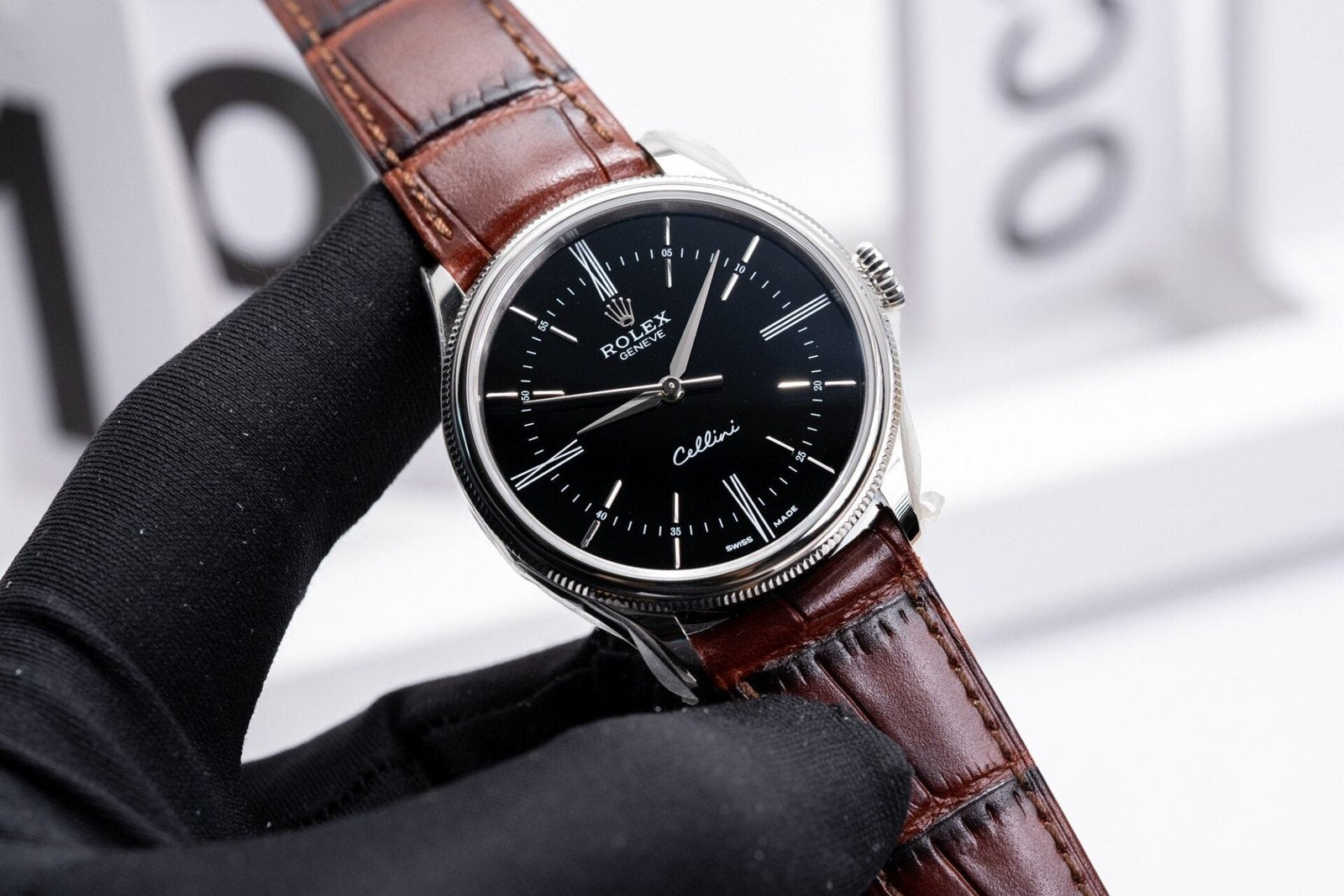 Rolex Cellini 50509 Watch Leather Strap 39mm