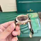 Rolex Watch Cellini 50525 Chocolate Dial Leather Strap 39mm