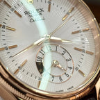 Rolex Cellini 50525 Watch Rose Gold Brown Strap 39mm