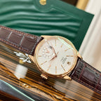 Rolex Cellini 50525 Watch Rose Gold Brown Strap 39mm