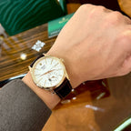 Rolex Cellini 50525 Watch Rose Gold Brown Strap 39mm