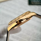 Rolex Cellini Date 50515 Gold Wrapped Watch Leather Strap 39mm