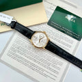 Rolex Cellini Date 50515 Gold Wrapped Watch Leather Strap 39mm