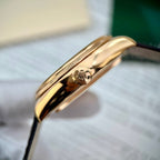 Rolex Cellini Date 50515 Gold Wrapped Watch Leather Strap 39mm