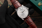 Rolex Watch Cellini Date 50519 Brown Leather Strap 39mm