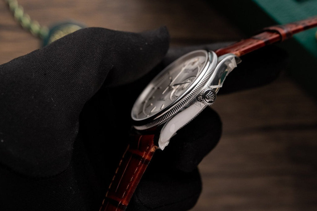 Rolex Watch Cellini Date 50519 Brown Leather Strap 39mm