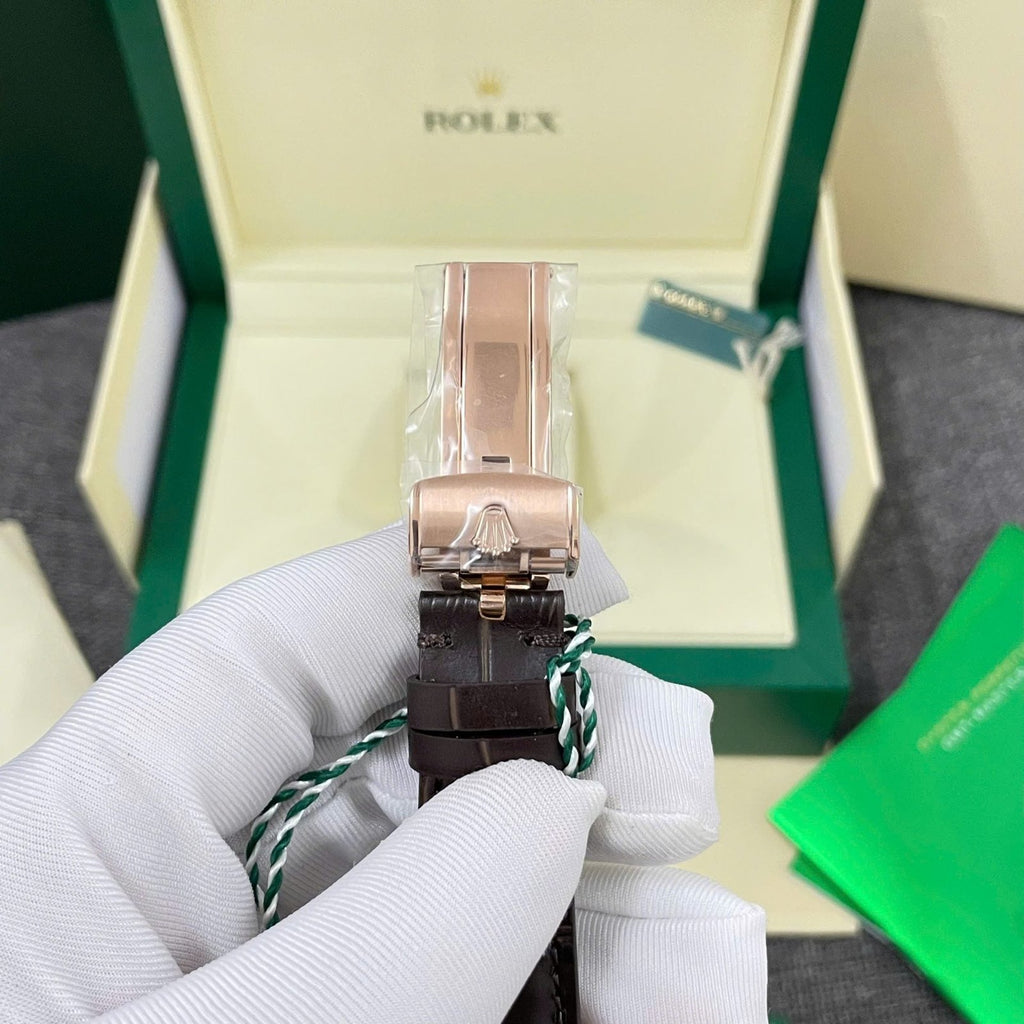 Rolex Cellini Moonphase 50535 Watch Leather Strap 39mm