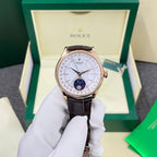 Rolex Cellini Moonphase 50535 Watch Leather Strap 39mm
