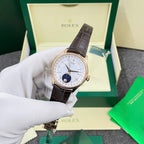 Rolex Cellini Moonphase 50535 Watch Leather Strap 39mm