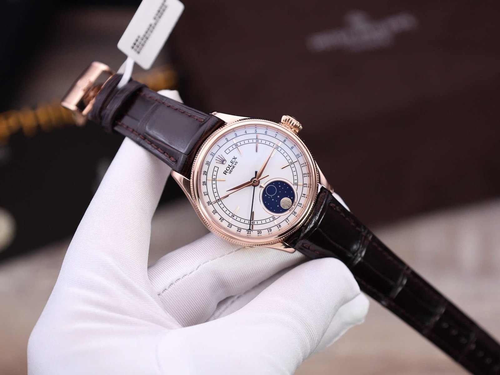 Rolex Cellini Moonphase Watch Gold Wrapped 39mm