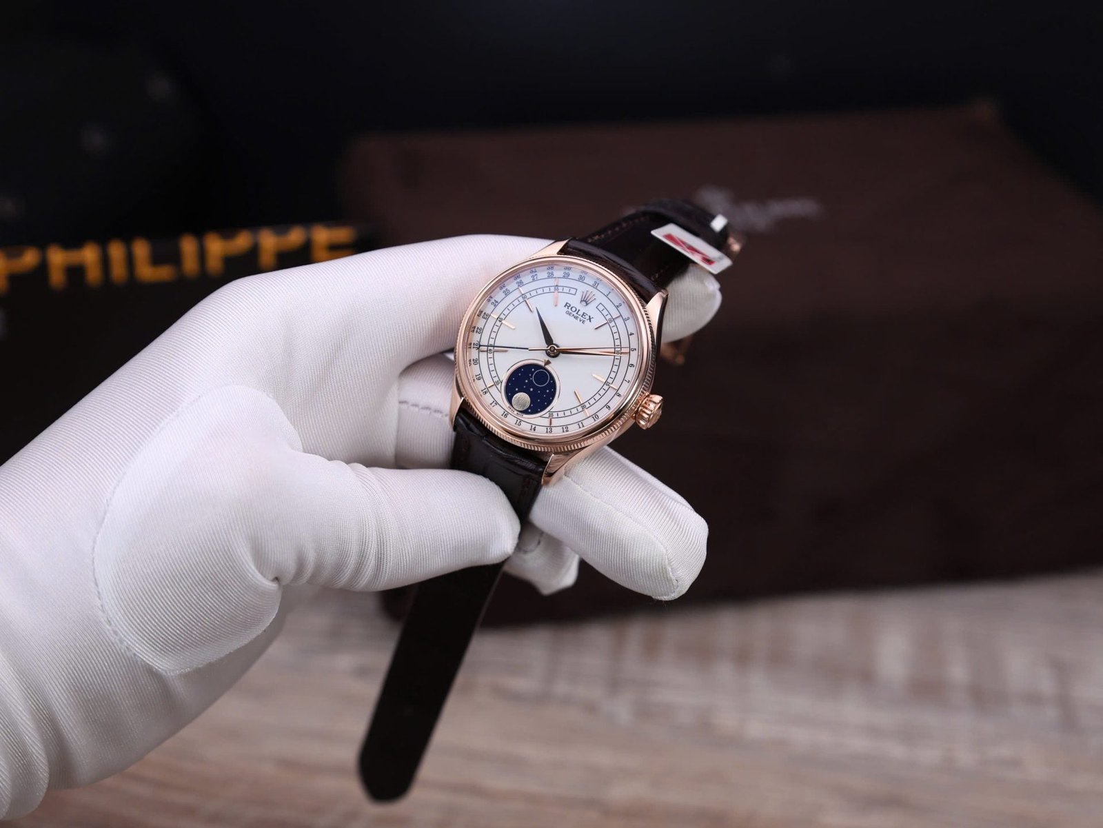 Rolex Cellini Moonphase Watch Gold Wrapped 39mm
