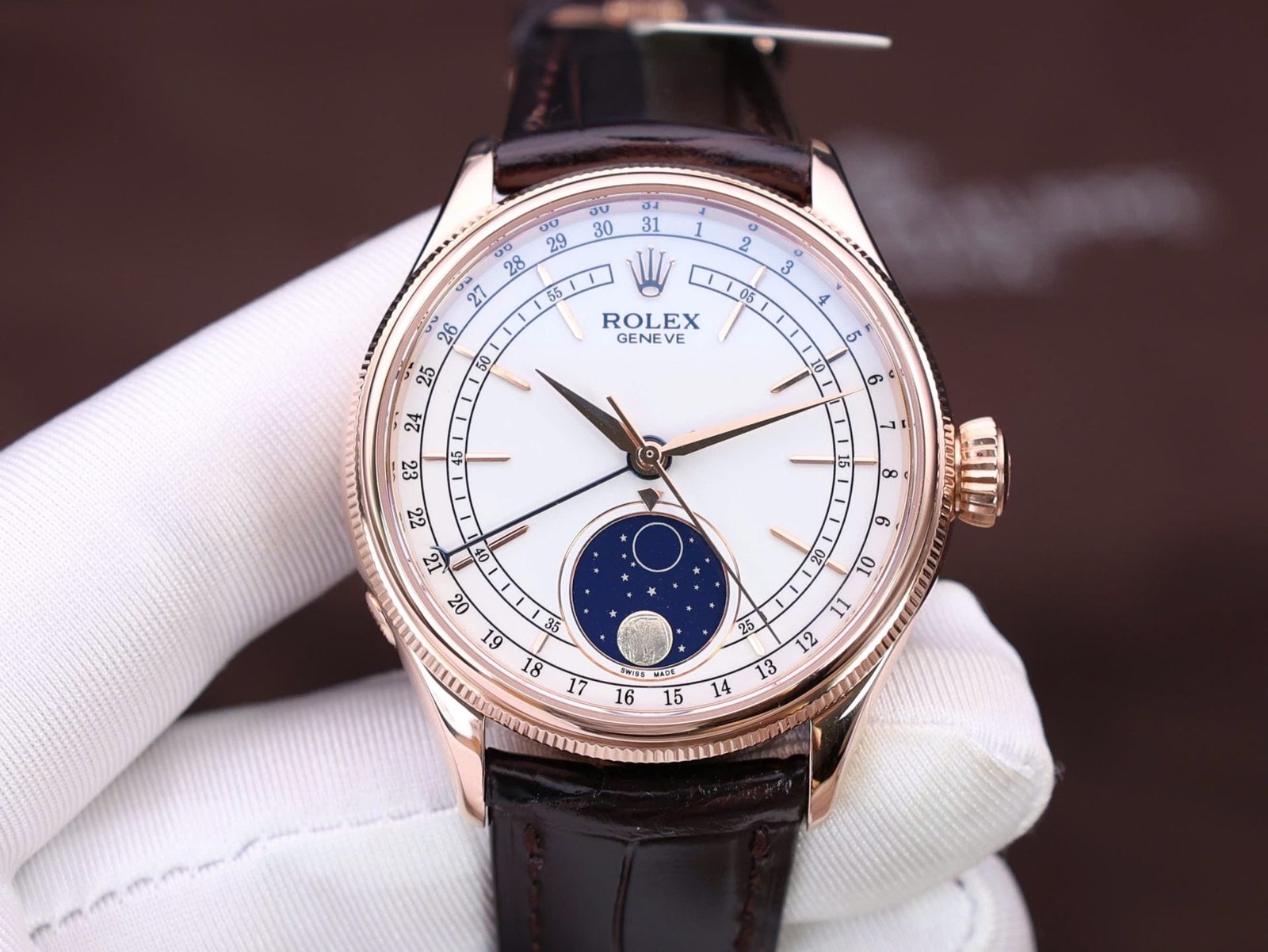 Rolex Cellini Moonphase Watch Gold Wrapped 39mm