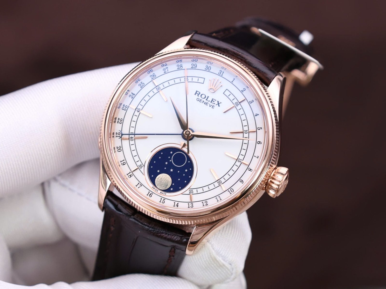 Rolex Cellini Moonphase Watch Gold Wrapped 39mm