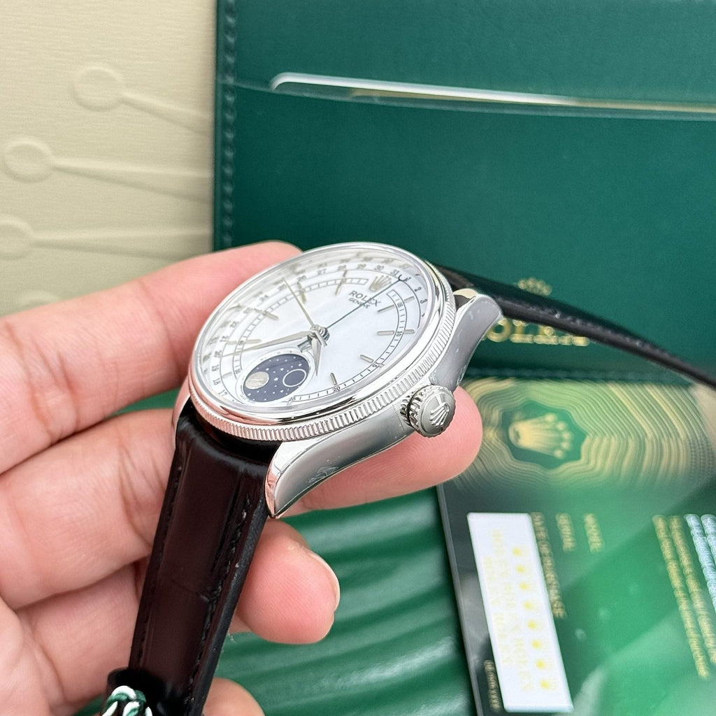 Rolex Watch Cellini Moonphase Dial White 39mm