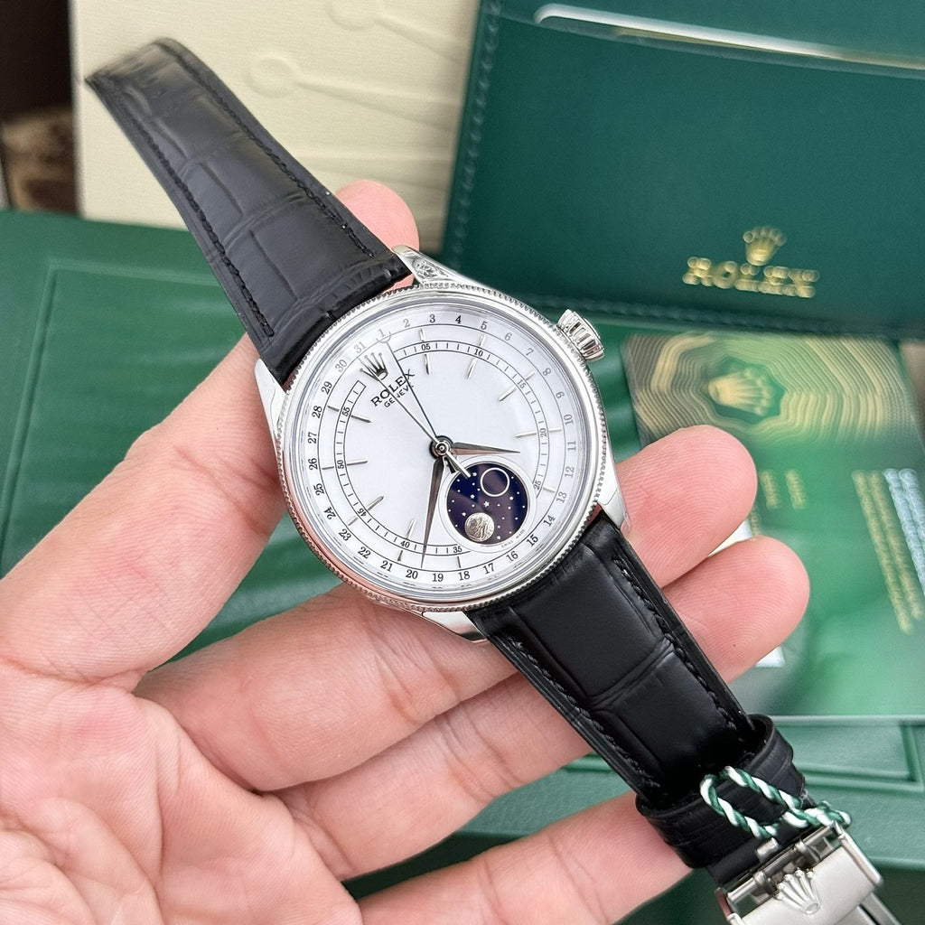 Rolex Watch Cellini Moonphase Dial White 39mm