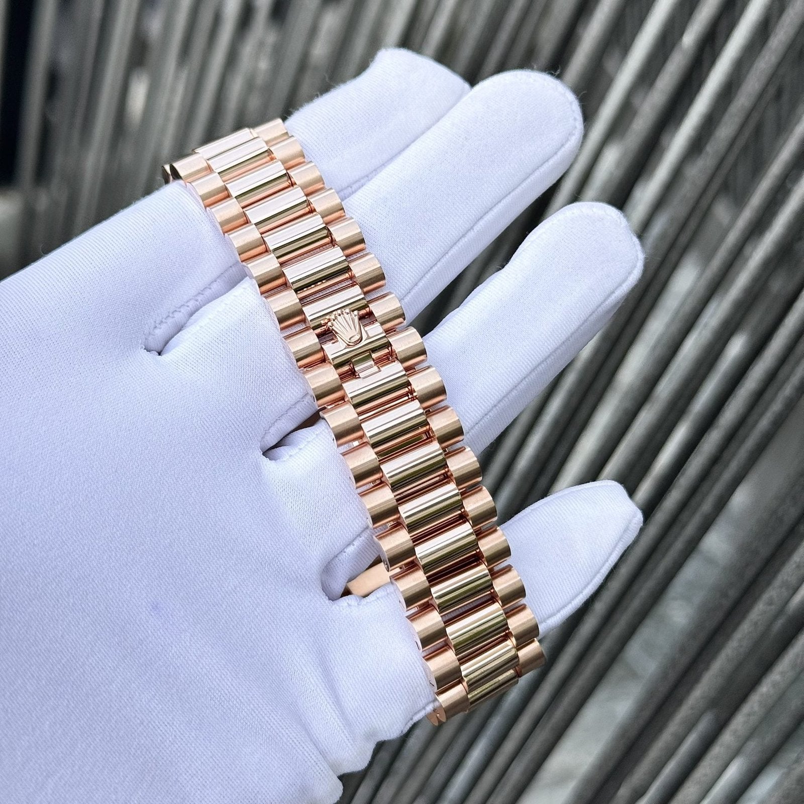 Rolex Watch Day-Date Mother Of Pearl Dial Moissanite Gold Wrapped 40mm
