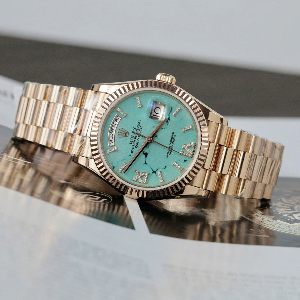 Rolex Watch Day-Date 128238 Dial Turquoise Gold Wrapped 36mm