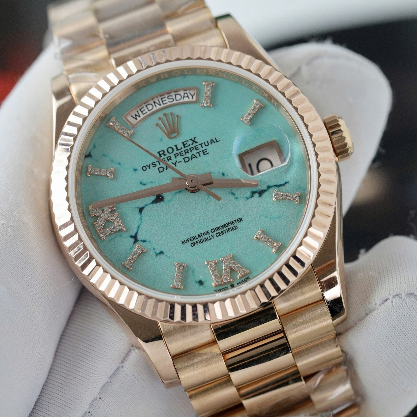 Rolex Watch Day-Date 128238 Dial Turquoise Gold Wrapped 36mm