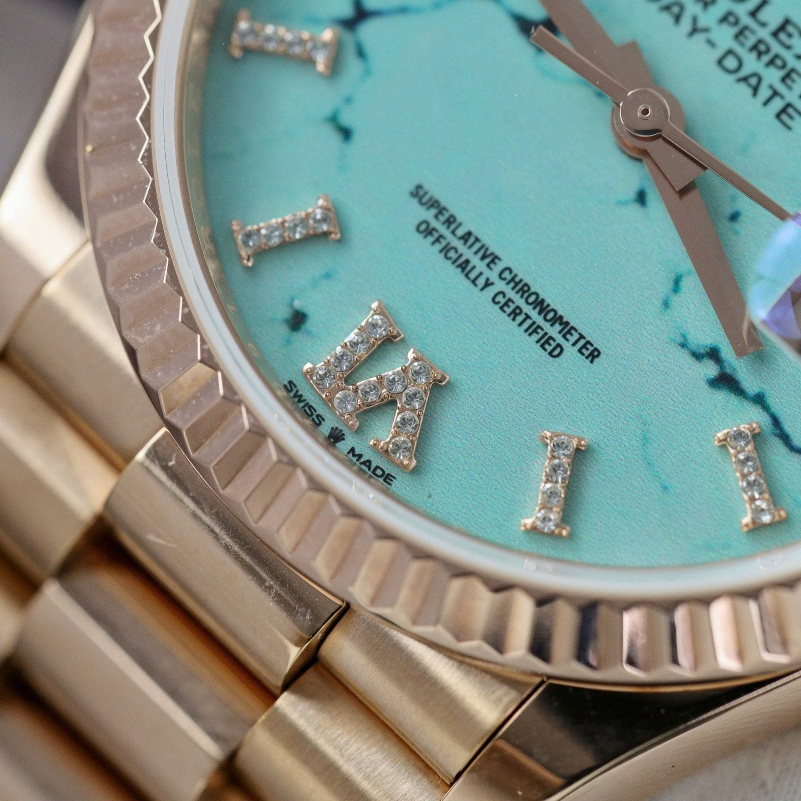 Rolex Watch Day-Date 128238 Dial Turquoise Gold Wrapped 36mm