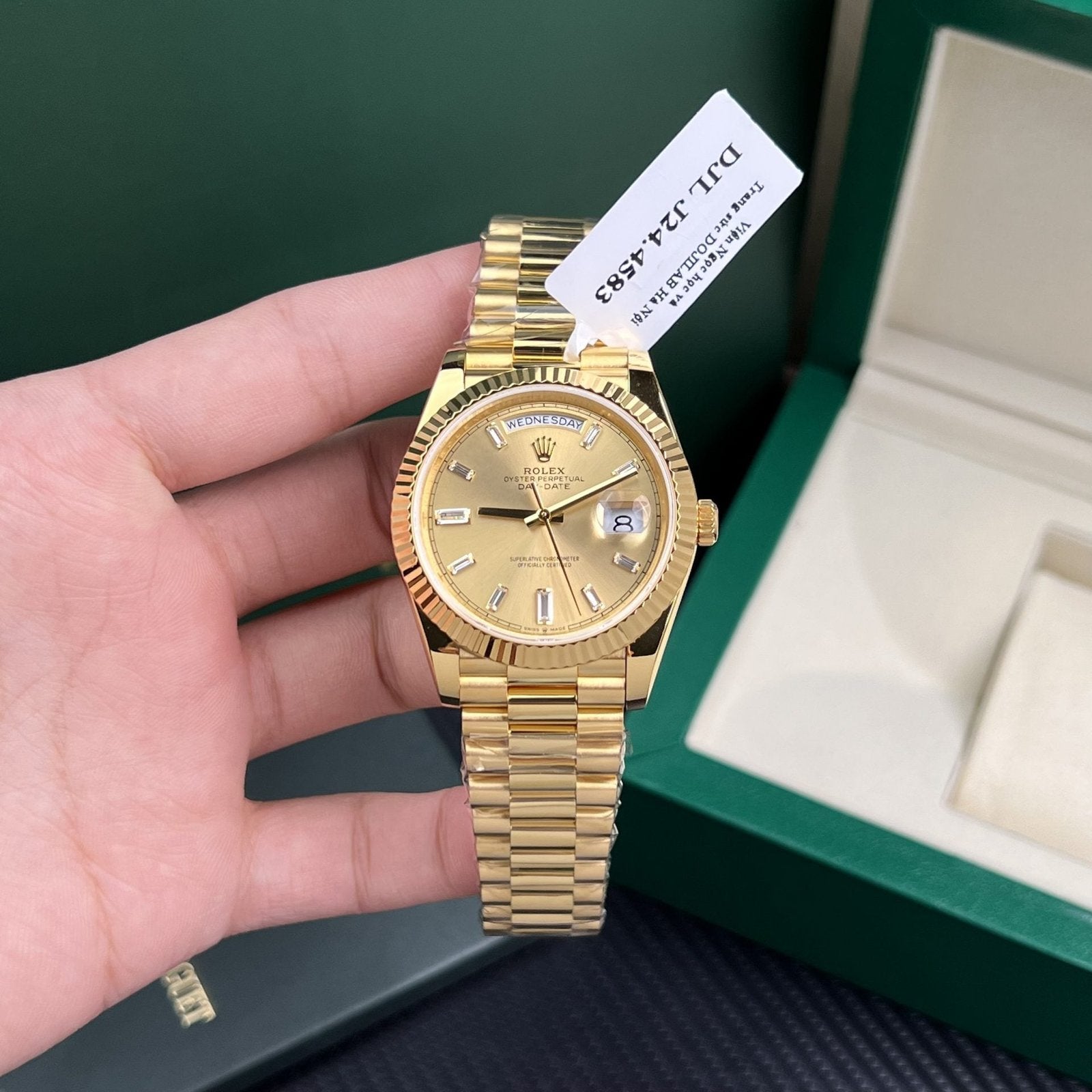 Rolex Watch Day-Date Gold Wrapped Champagne Dial 40mm