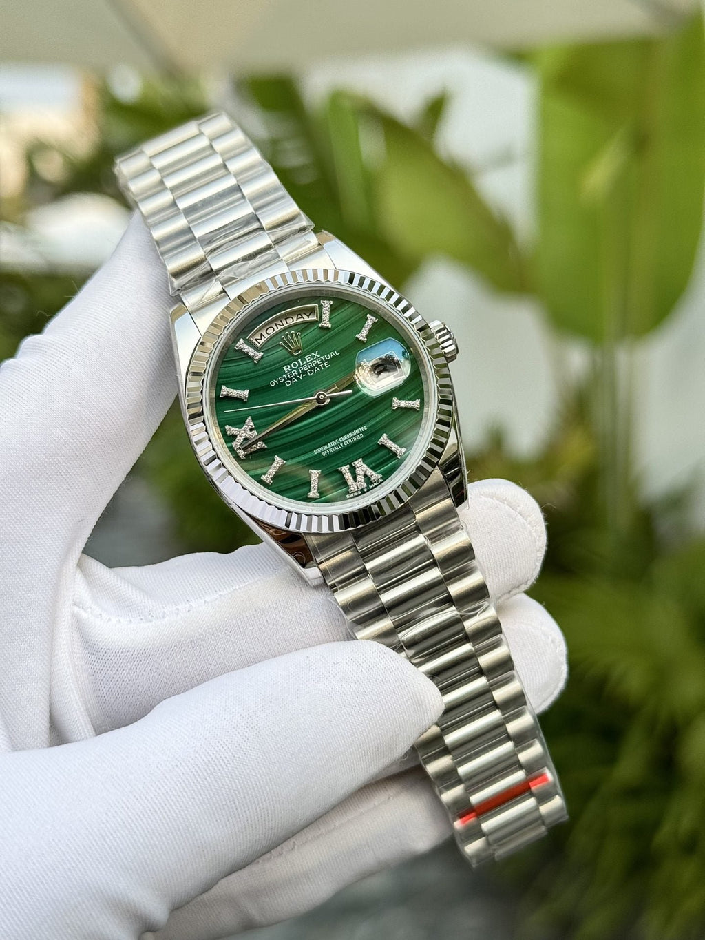 Rolex Watch Day-Date Roman Numeral Pile 40mm