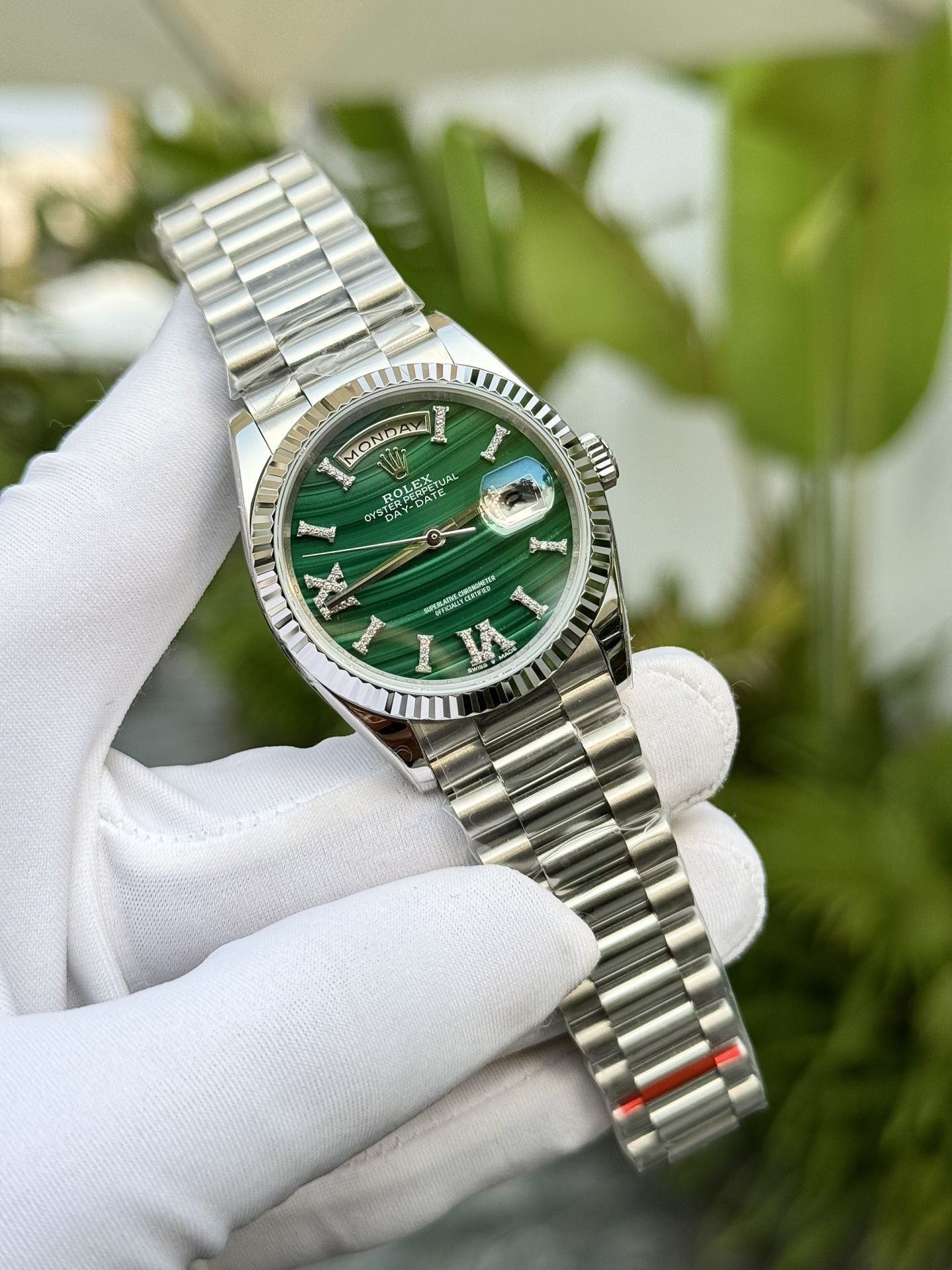 Rolex Watch Day-Date Roman Numeral Pile 40mm
